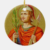 Tweezijdig sint-Sebastian (SNV 24) Circle Ceramic Keramisch Ornament (Achterkant)