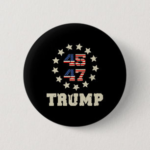 (tweezijdig) Trump 2024 QR 4547 Funny Trump Dancin Ronde Button 5,7 Cm