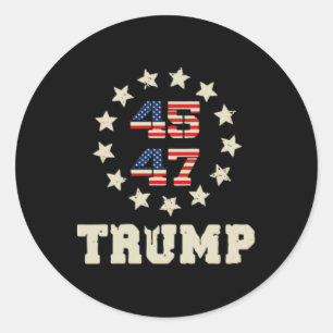 (tweezijdig) Trump 2024 QR 4547 Funny Trump Dancin Ronde Sticker