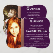 Tweezijdig tweetalige Quinceañera-fotouitnodiging Kaart (Voorkant / Achterkant)