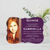 Tweezijdig tweetalige Quinceañera-fotouitnodiging Kaart (Staand voorkant)