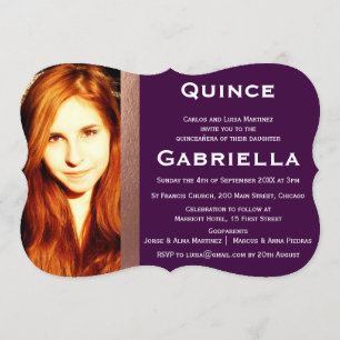 Tweezijdig tweetalige Quinceañera-fotouitnodiging Kaart