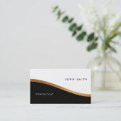 Tweezijdig Visitekaartje, zwart-wit, goud Visitekaartje (Staand voorkant)