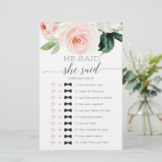 Tweezijdig Vrijgezellenfeest game Blushing-bloei (Staand voorkant)