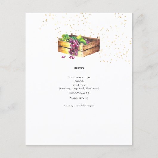 Tweezijdig wijnkaas menutemplate budget flyer (Achterkant)