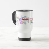Tweezijdig Word Cloud Travel Mug Reisbeker (Voorkant links)
