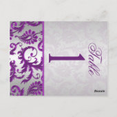 Tweezijdig zilver en Paarse Damask II Tafelnummer (Achterkant)