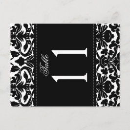 Tweezijdig zwart-wit damast tafelnummer