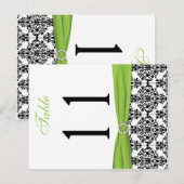 Tweezijdig zwart, wit, Limoen Damask Tafelnummer (Voorkant / Achterkant)