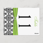 Tweezijdig zwart, wit, Limoen Damask Tafelnummer (Achterkant)