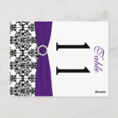 Tweezijdig zwart, wit, Paarse Damask Tafelnummer (Achterkant)