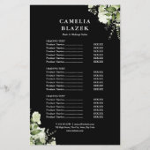 Tweezijdig Zwarte Service Menu Prijslijst Groen (Achterkant)