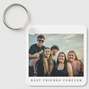 Tweezijdige 2 foto beste vrienden gepersonaliseerd sleutelhanger