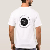 Tweezijdige aangepaste rustieke ronde Logo en teks T-shirt (Achterkant)