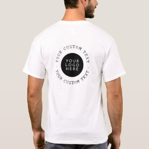 Tweezijdige aangepaste rustieke ronde Logo en teks T-shirt