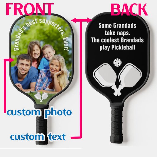 💗 tweezijdige aangepaste tekst en foto-pickleball pickleball paddle