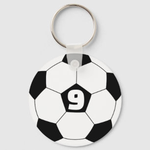 Tweezijdige aangepaste voetbalspelernaam & initial sleutelhanger