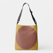 Tweezijdige abstracte kunstprint bruin op geel crossbody tas (Achterkant)
