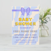 Tweezijdige baby shower uitnodiging sjabloon (Staand voorkant)