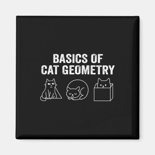 Tweezijdige basisprincipes van Cat Geometry Funny Magneet (Voorkant)