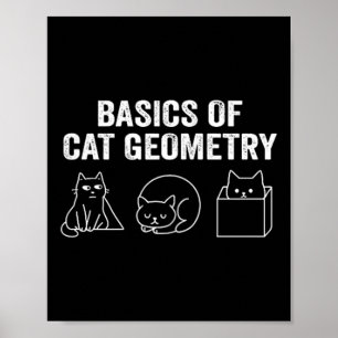 Tweezijdige basisprincipes van Cat Geometry Funny Poster