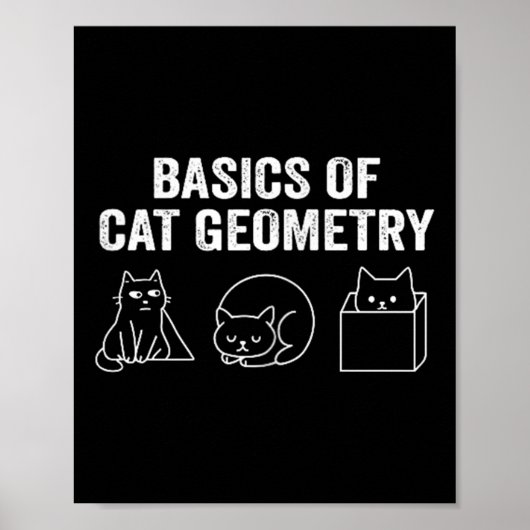 Tweezijdige basisprincipes van Cat Geometry Funny Poster (Voorkant)