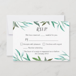 tweezijdige bijkantoor Boho Wedding RSVP Kaart