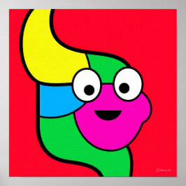 tweezijdige biomorfe vis poster