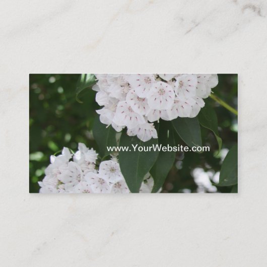 Tweezijdige blauwe iris en laurier visitekaartje (Achterkant)