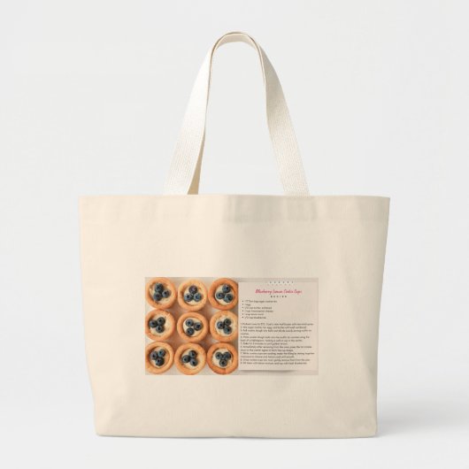Tweezijdige Blueberry Recepten Bag Grote Tote Bag (Voorkant)