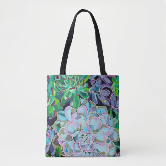 Tweezijdige boodschappentas met een succulente boe tote bag (Voorkant)