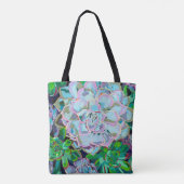 Tweezijdige boodschappentas met een succulente boe tote bag (Achterkant)