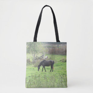 Tweezijdige boodschappentas met mooie paarden tote bag