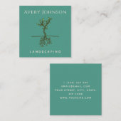 Tweezijdige boomwortels Landscaping Gardening Gree Vierkante Visitekaartje (Voorkant / Achterkant)