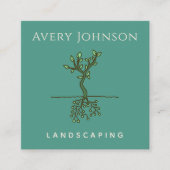 Tweezijdige boomwortels Landscaping Gardening Gree Vierkante Visitekaartje (Voorkant)
