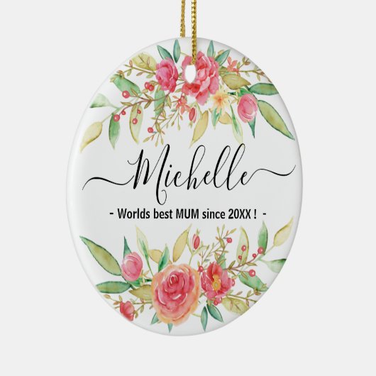 tweezijdige cadeautjes voor moeder, aangepaste naa keramisch ornament (Rechts)