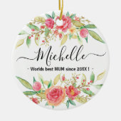 tweezijdige cadeautjes voor moeder, aangepaste naa keramisch ornament (Voorkant)