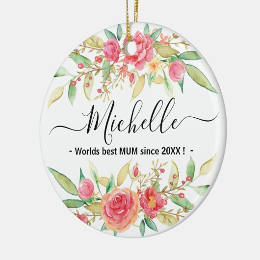 tweezijdige cadeautjes voor moeder, aangepaste naa keramisch ornament (Links)