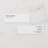 Tweezijdige effen witte moderne consultant Slim Mini Visitekaartje (Voorkant / Achterkant)