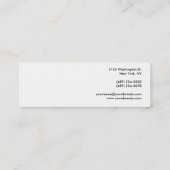 Tweezijdige effen witte moderne consultant Slim Mini Visitekaartje (Achterkant)