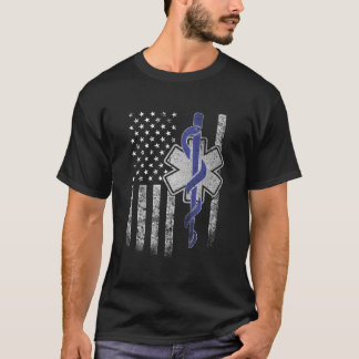 Tweezijdige EMT First Responder American Flag Gift T-shirt