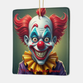 Tweezijdige enge clown keramisch ornament (Links)
