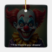 Tweezijdige enge clown keramisch ornament (Achterkant)