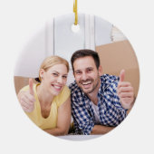 Tweezijdige foto Ons eerste kerst nieuwe huis Keramisch Ornament (Achterkant)