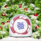 Tweezijdige Foto Pepermunt Swirl Stripe Snoep Sneeuwbol (Kerstmis)