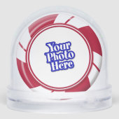 Tweezijdige Foto Pepermunt Swirl Stripe Snoep Sneeuwbol (Achterkant)