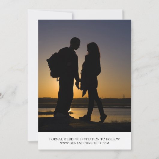 Tweezijdige foto Save the Date Huwelijksaankondigi (Achterkant)