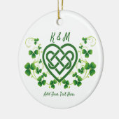 Tweezijdige gepersonaliseerde Ierse Keltische lief Keramisch Ornament (Links)