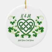 Tweezijdige gepersonaliseerde Ierse Keltische lief Keramisch Ornament (Achterkant)