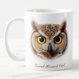 Tweezijdige Great Horned Owl Coffee Mok ontwerp